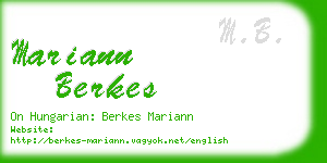 mariann berkes business card